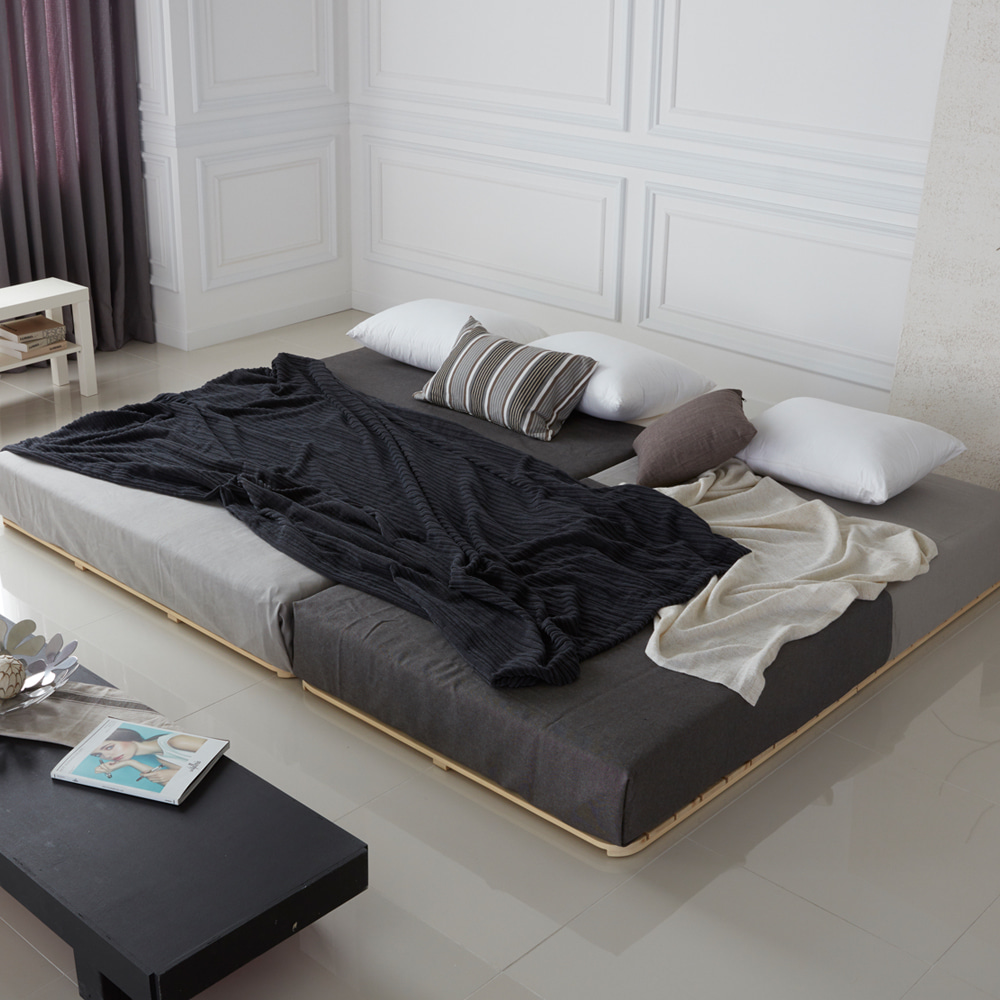 원목 침대 프레임 매트리스 깔판 저상형 침대 받침대 소나무 2단 접이식 깔판 미니싱글