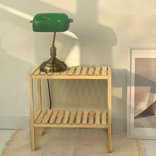 미니 나무선반 원목선반장 현관 폭좁은 작은 원목 수납 2단 다용도 선반 40x26x46cm