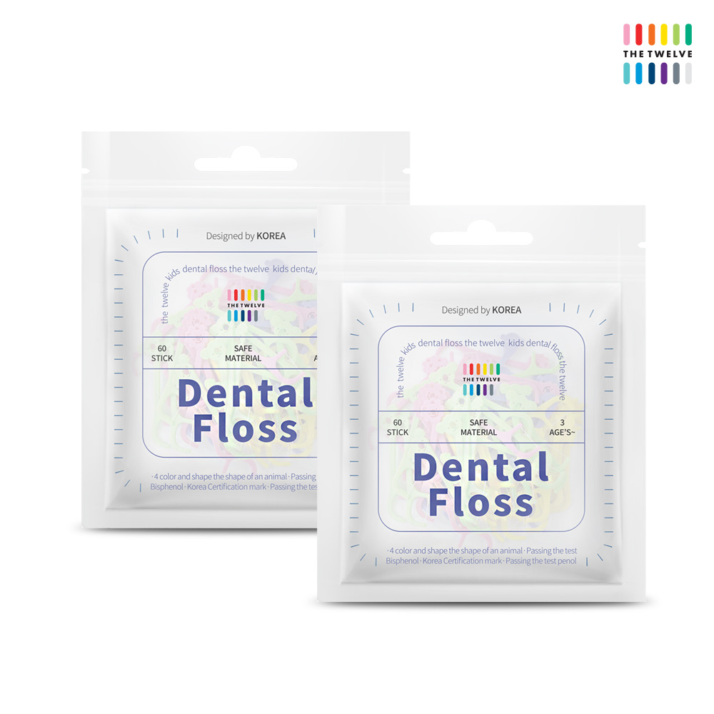 [더트웰브] 일회용 어린이치실 60개입 2세트 어린이치실 아기치실