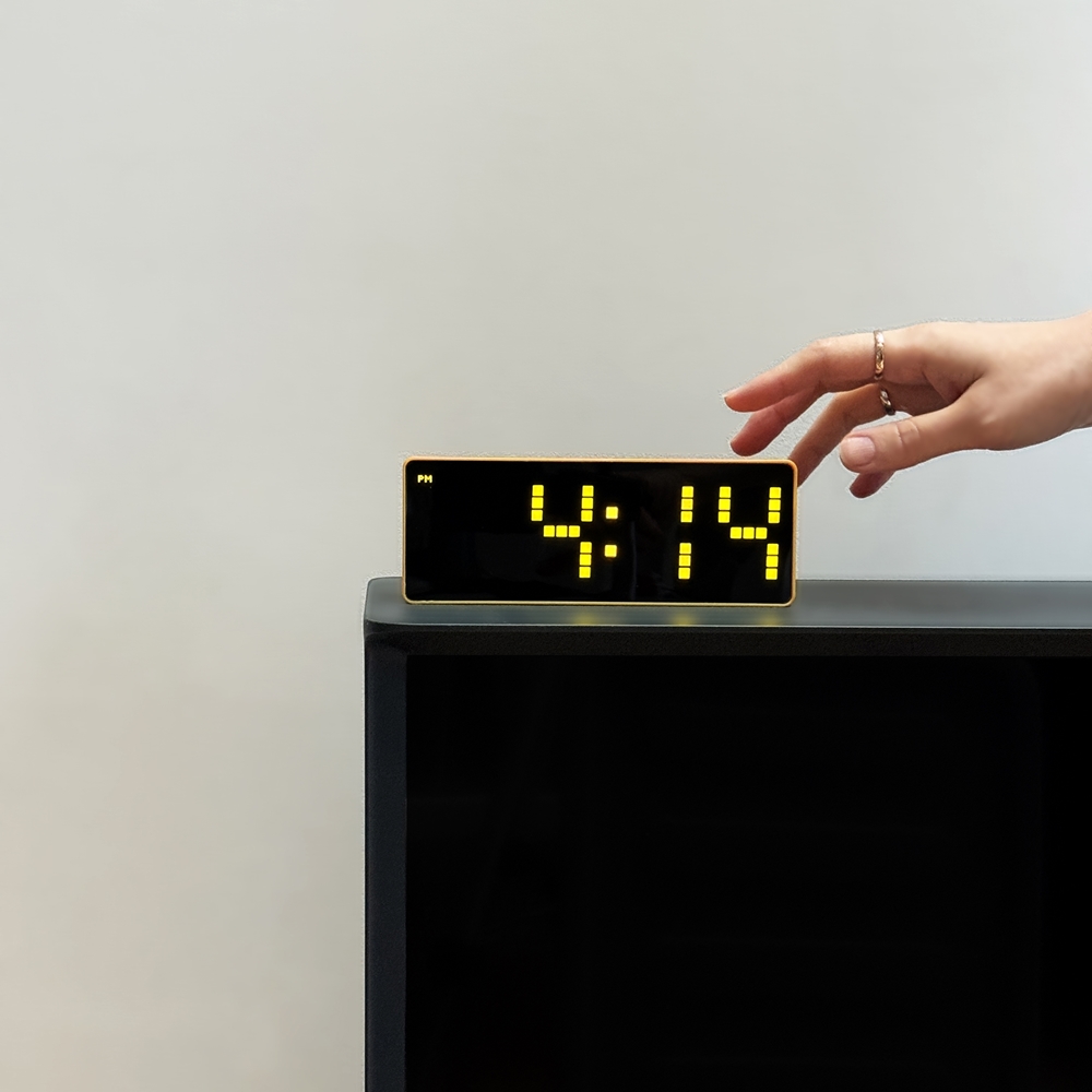 도트클락 레트로 LED 유선 알람 탁상시계 무소음 다기능