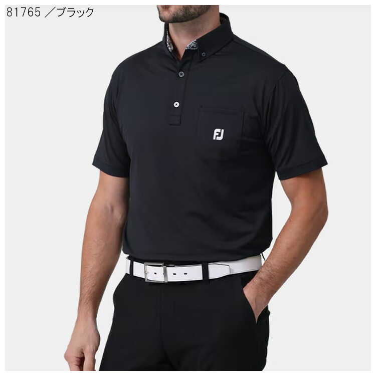 풋조이 FOOTJOY 솔리드 포켓 반소매 버튼 다운 셔츠 골프 상의 FJ-S24-S18 - 상세 이미지 4