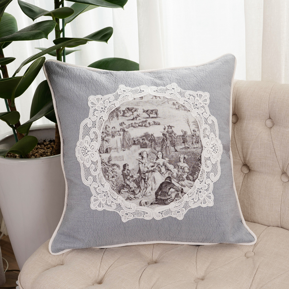 마벨로제 루시앙 뜨왈 인견 사각 침대 쿠션커버 쇼파 쿠션 40x40