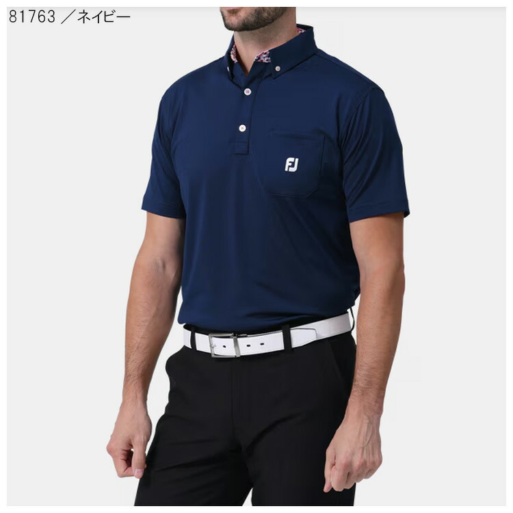 풋조이 FOOTJOY 솔리드 포켓 반소매 버튼 다운 셔츠 골프 상의 FJ-S24-S18 - 상세 이미지 2