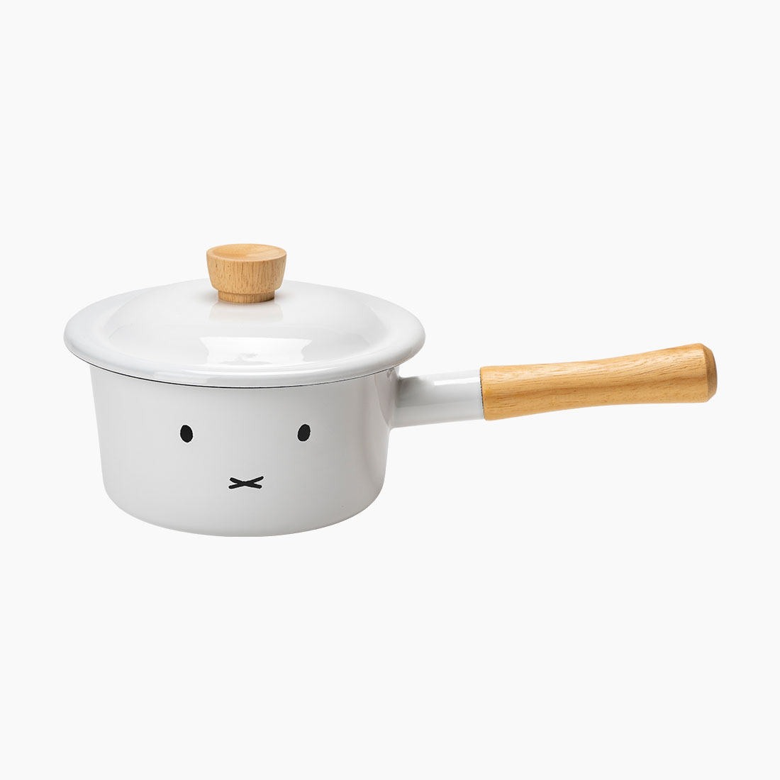 에지리 미피 법랑냄비 인덕션 편수 화이트 16cm 이유식 국 찌개 라면냄비