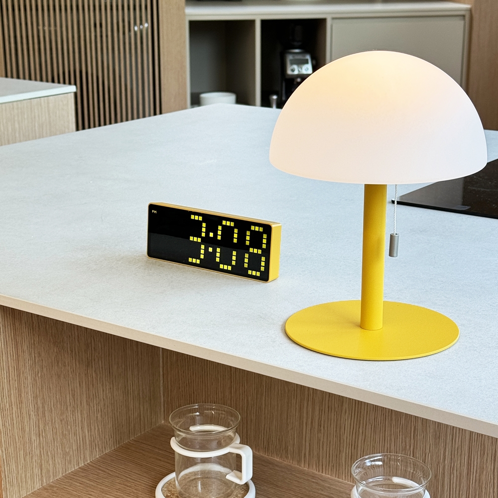 도트클락 레트로 LED 유선 알람 탁상시계 무소음 다기능