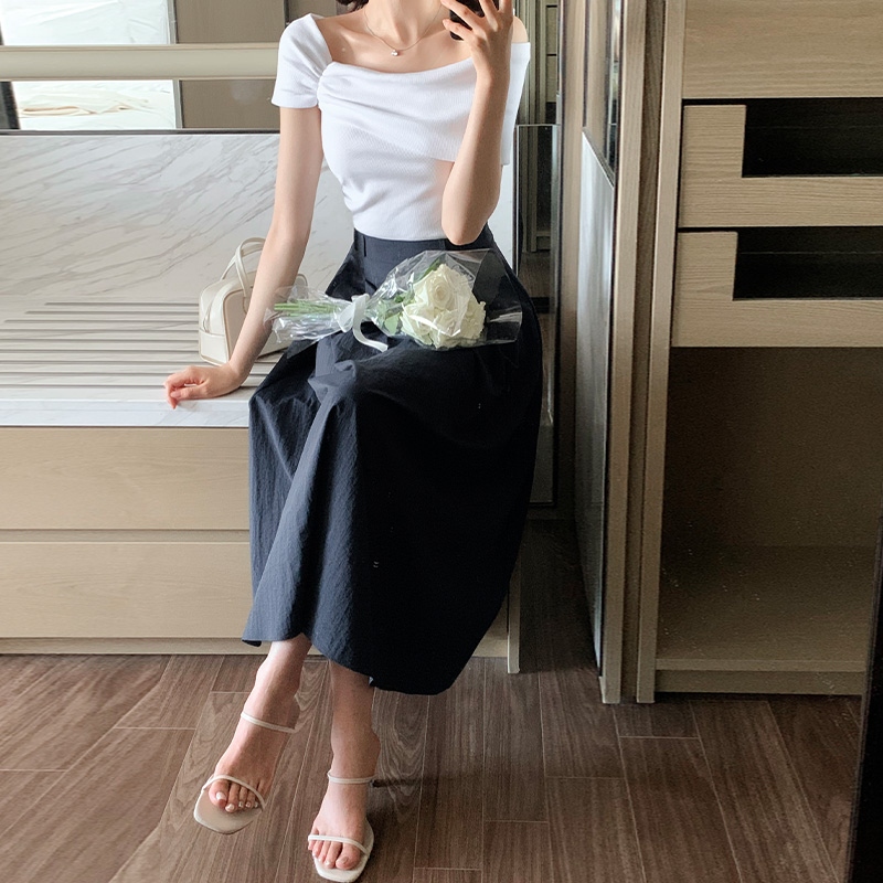 (바스락가벼움) 페이브 핀턱 플레어 롱 스커트 sk6947 - 상세 이미지 4