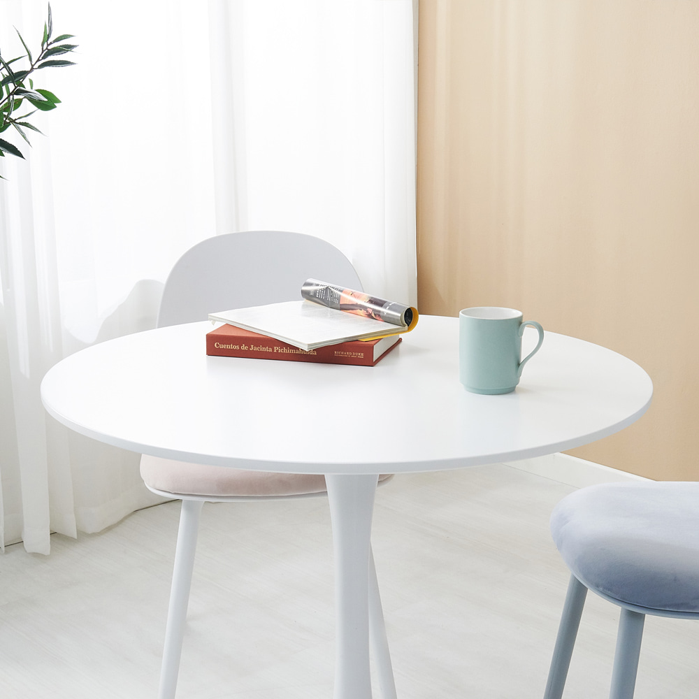 카페 원형 식탁 테이블 라운드 탁자 화이트 2인 800