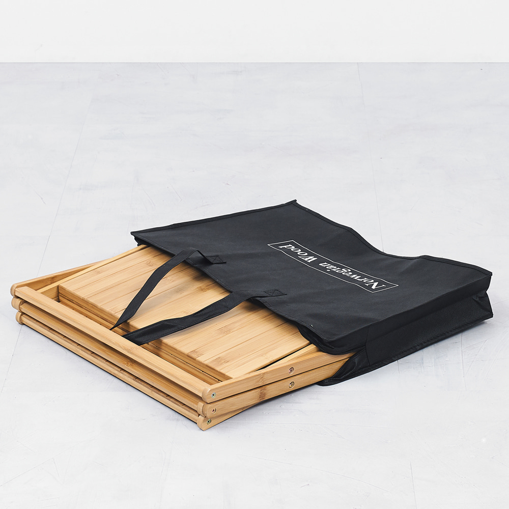 캠핑 원목 테이블 선반 접이식 우드쉘프 4단 네추럴