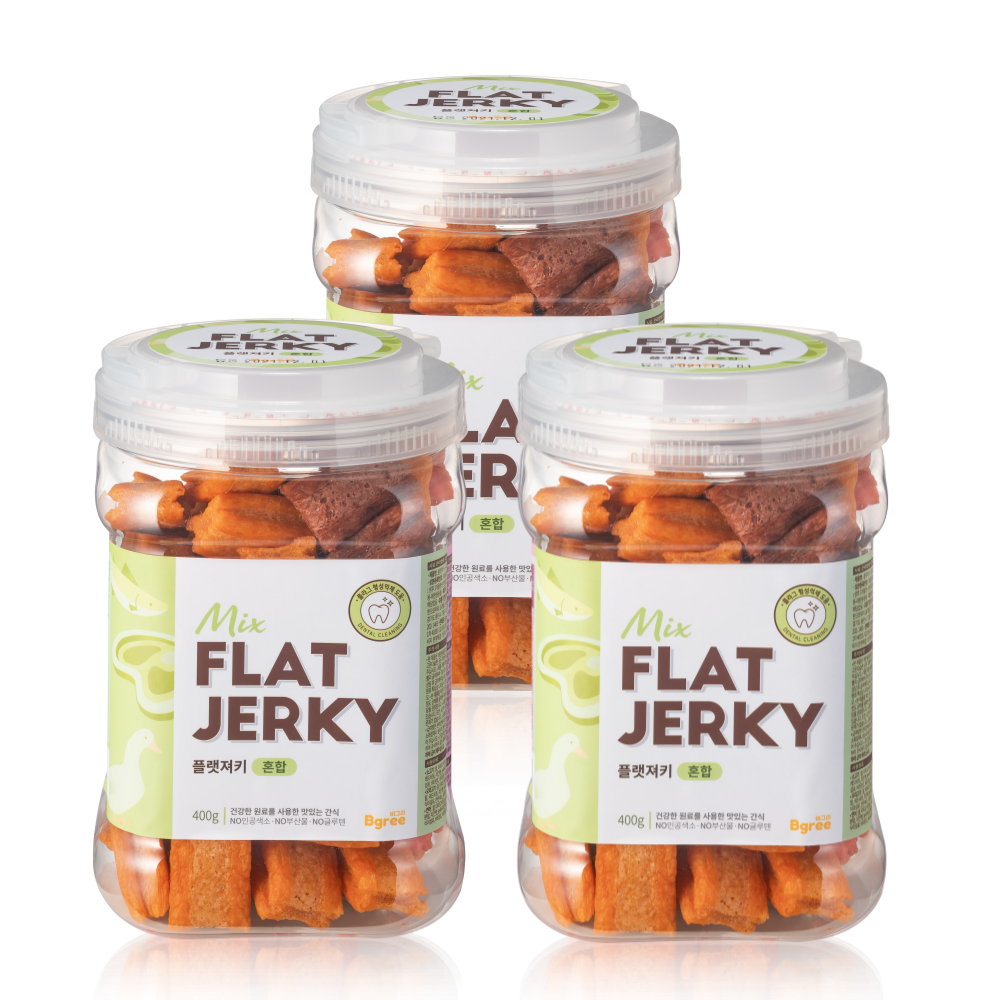 비그리 플랫져키 강아지 반려견 간식 개껌 덴탈 양치껌 치석제거껌 혼합, 400g, 3개