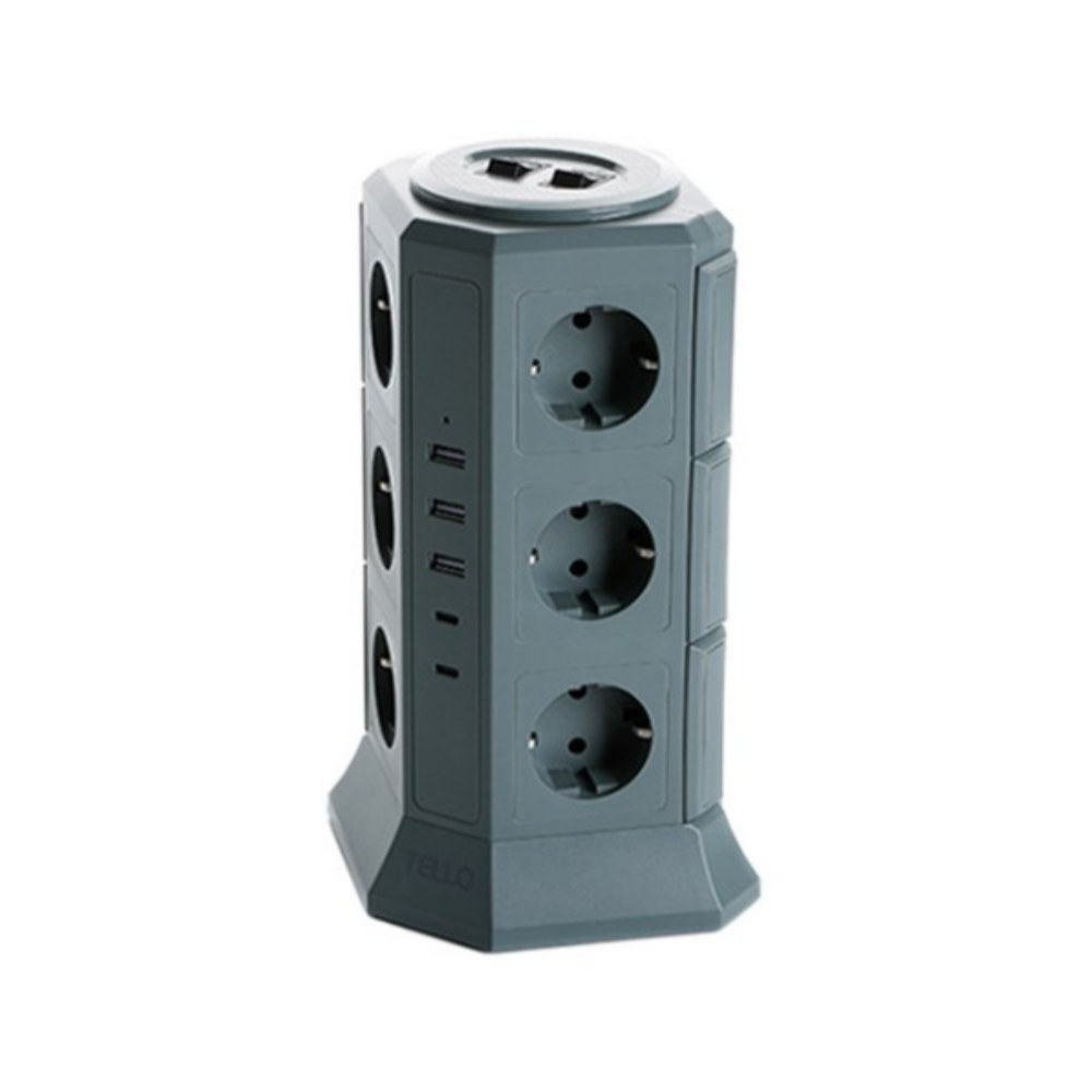 텔로 컬러 12구 에디션 USB C타입 충전기  타워 멀티탭 큐브 콘센트