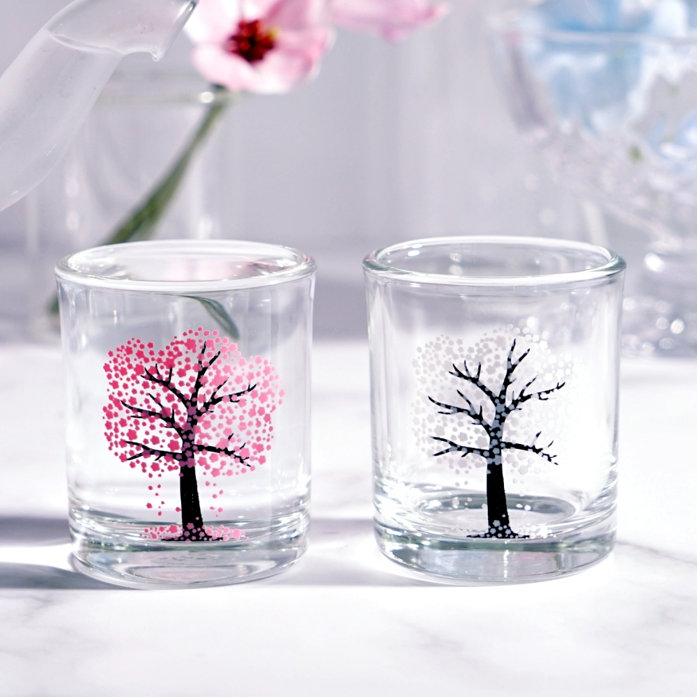 벚꽃 소주잔 변색 술잔 집들이선물 색이변하는 주문 제작 변온 시온 인생술잔