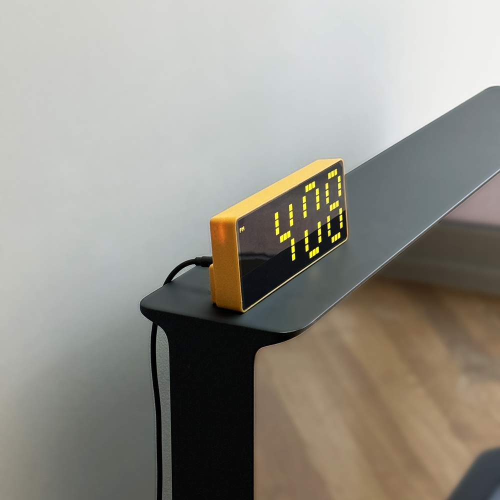 도트클락 레트로 LED 유선 알람 탁상시계 무소음 다기능