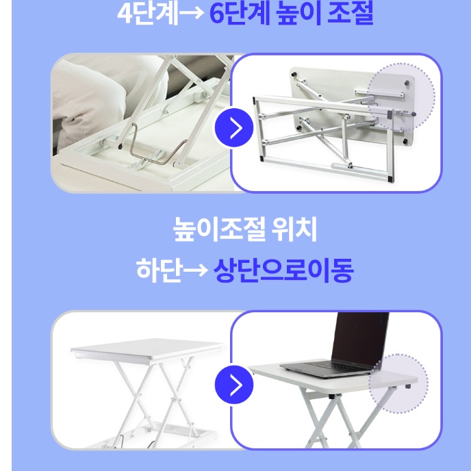 높은 모니터 받침대 높이조절 모니터 받침 스탠딩 모니터 테이블 - 상세 이미지 3
