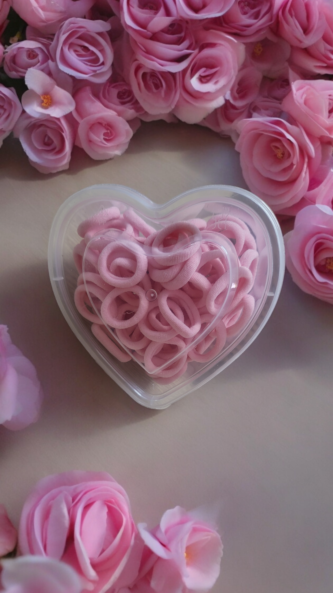 슈슈링 핑크 고무줄 50+5 1통 아기고무줄 강아지고무줄