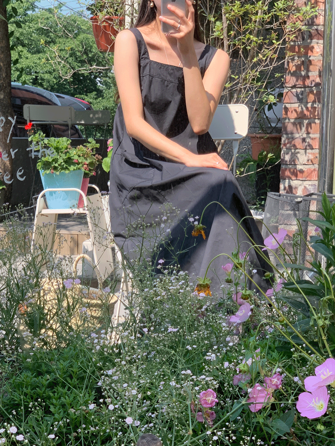 베가스 스퀘어넥 민소매 포켓 여름 루즈핏 휴양지룩 레이어드 빅사이즈 나시 맥시 롱 원피스