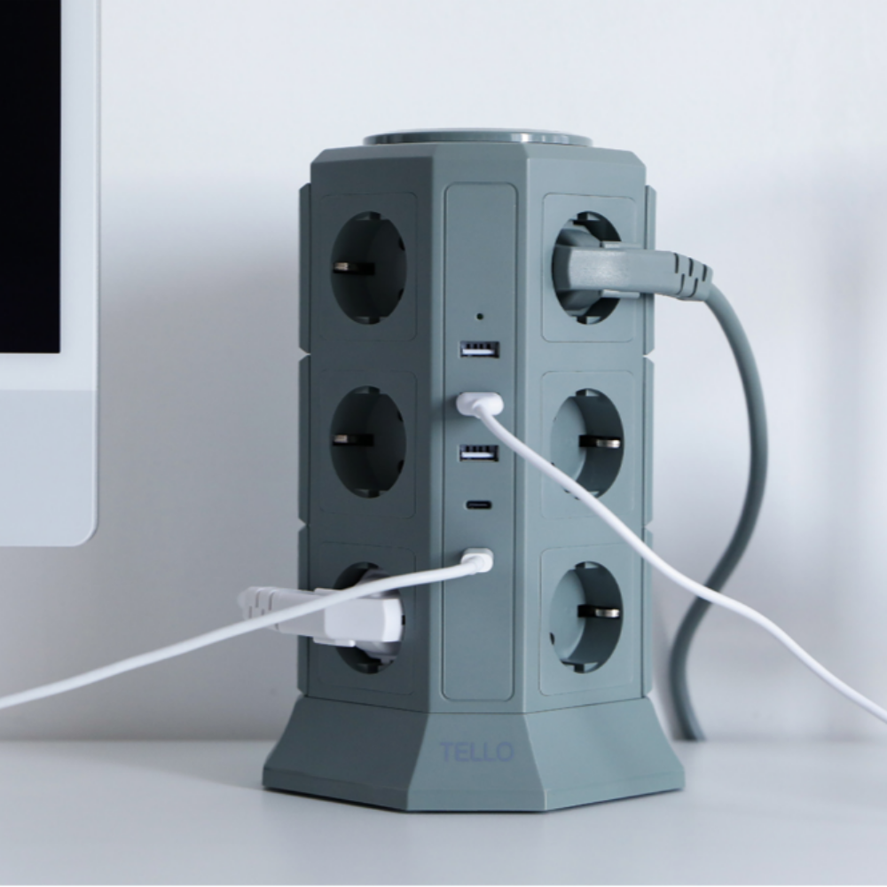 텔로 컬러 12구 에디션 USB C타입 충전기  타워 멀티탭 큐브 콘센트