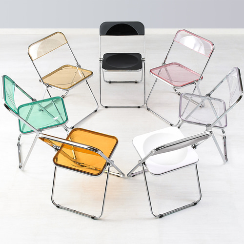 미드센추리 모던 접이식 의자 간이 플라스틱 폴딩