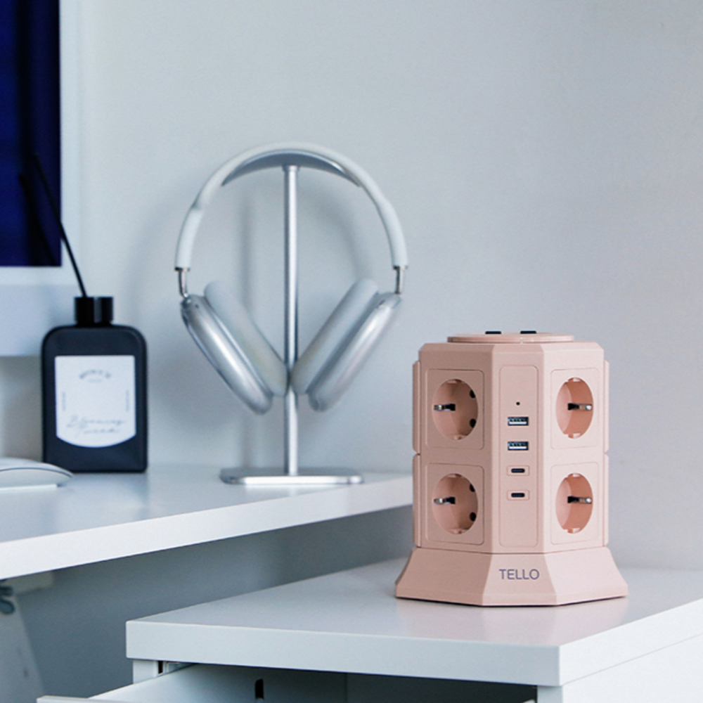 텔로 컬러 12구 에디션 USB C타입 충전기  타워 멀티탭 큐브 콘센트