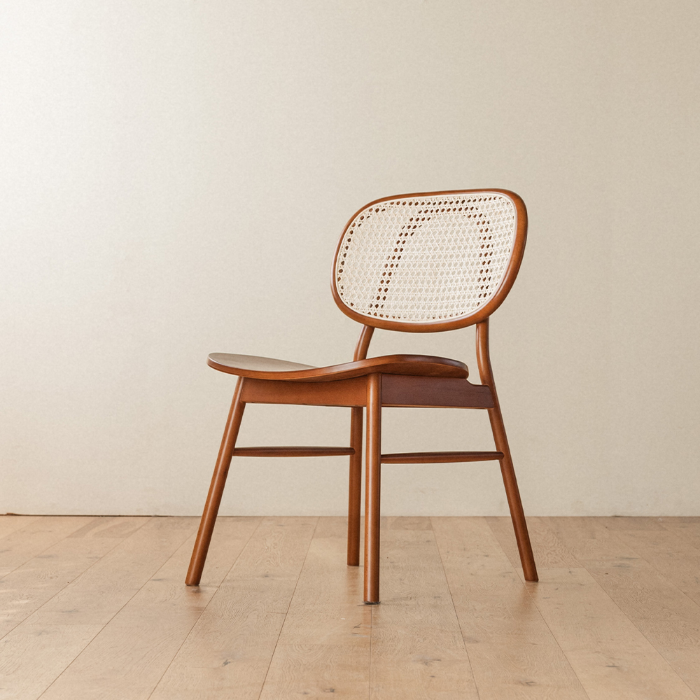 번드 비스트로 라탄 원목 식탁 의자 3color