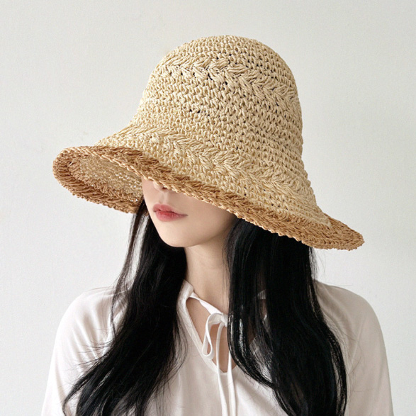 동대문모자 여름 밀짚 왕골 라피아햇 린넨 지사 챙넓은 버킷햇 비치 휴가 해외여행모자 이미지 6