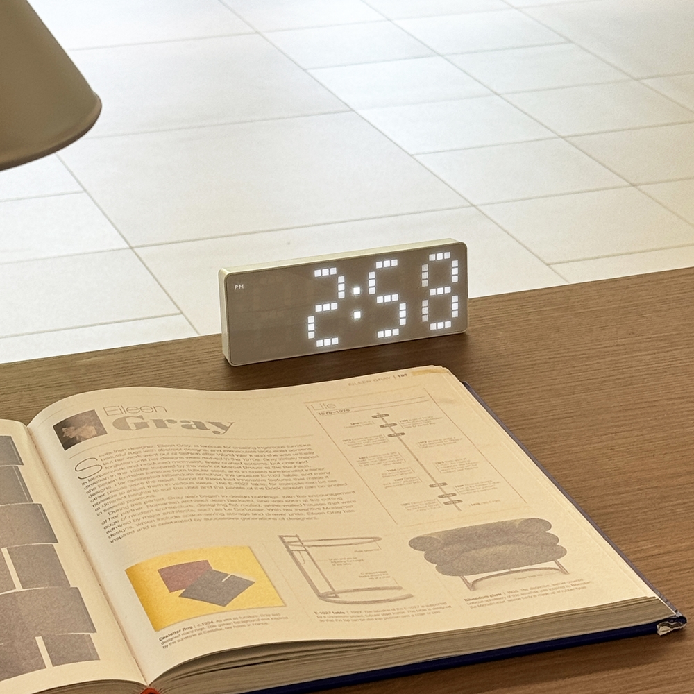 도트클락 레트로 LED 유선 알람 탁상시계 무소음 다기능