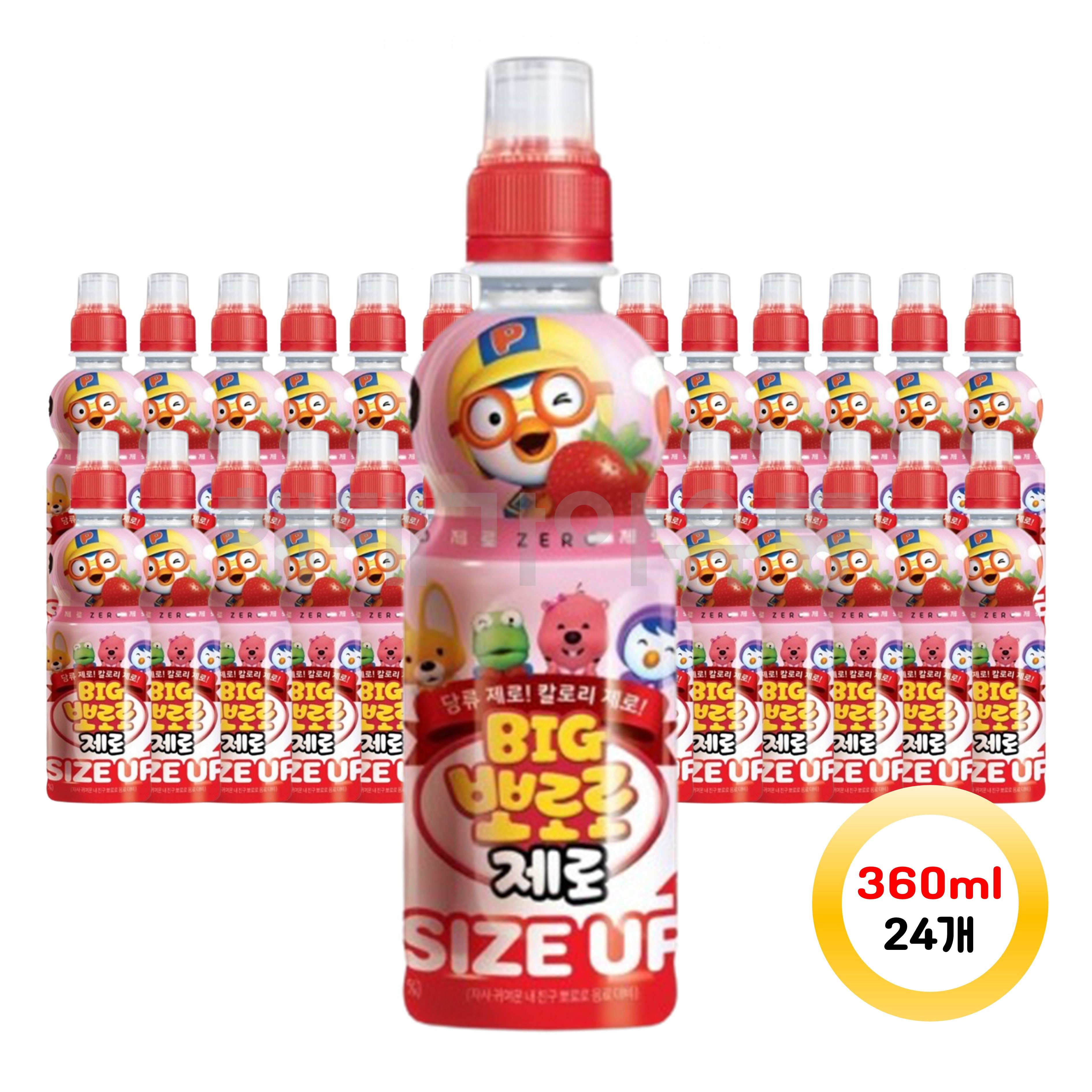팔도 빅 뽀로로 제로 딸기맛 360ml 24개 : 해태가야유통
