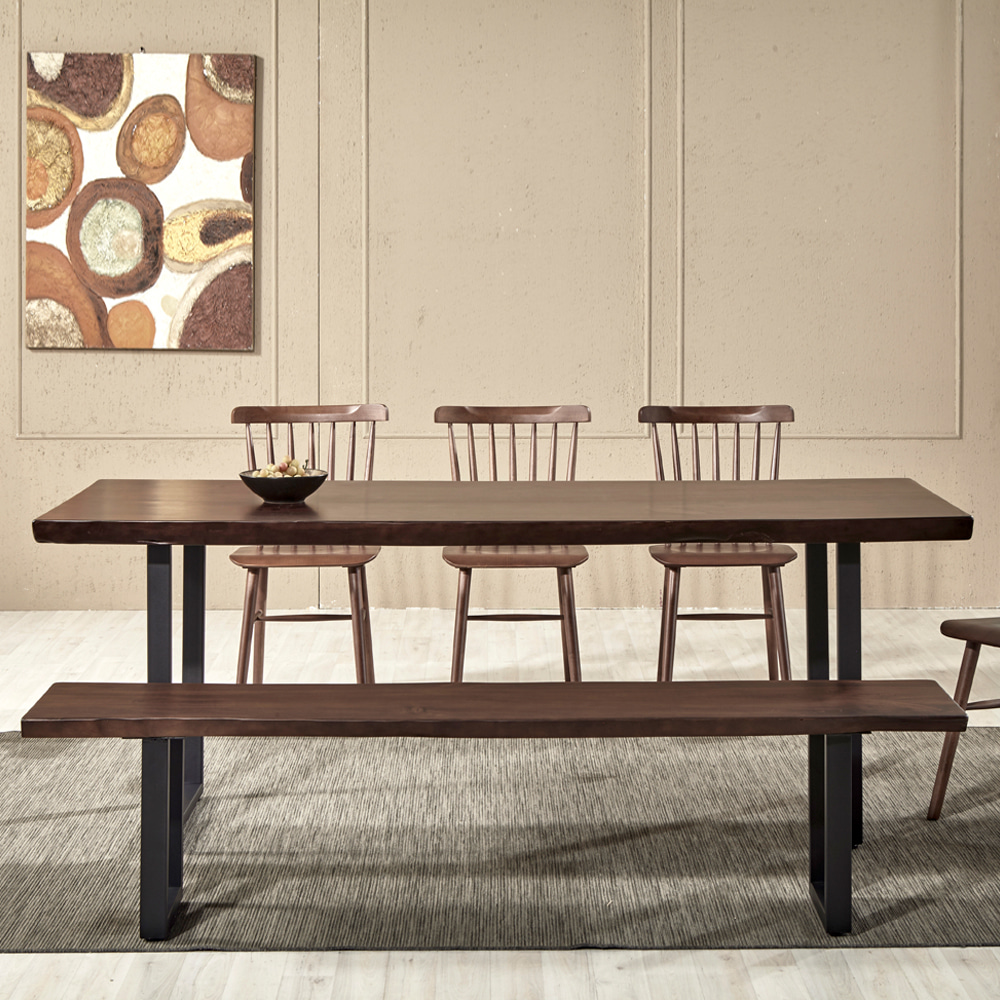 원목 카페 대형 테이블 우드슬랩 식탁 6인용 1600