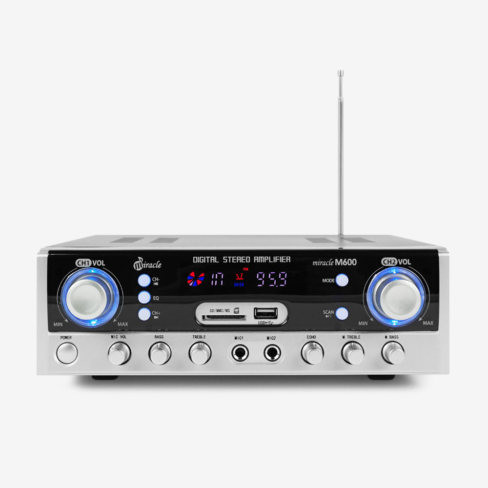 2채널 200W 블루투스 미니 앰프 매장 노래방 마이크 업소용 앰프 M600 - 상세 이미지 2
