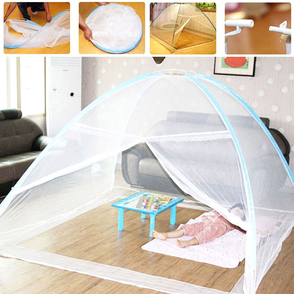 원터치 사각 모기장 간편설치 실내 돔형 침대 망사 텐트