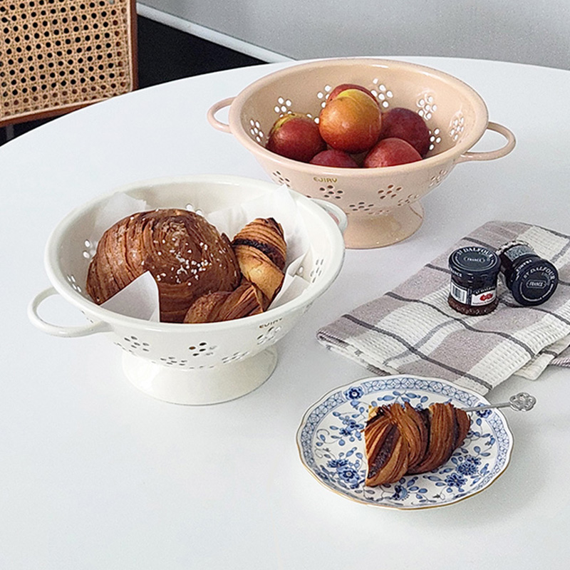 에지리 레모 법랑 콜렌더 소쿠리 타공 채반 과일보관 물빠짐 바구니