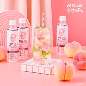빙그레 면역워터 제로슈거 무설탕 무색소 복숭아맛 아연워터 350mL 24입 1박스 - 상세 이미지 2