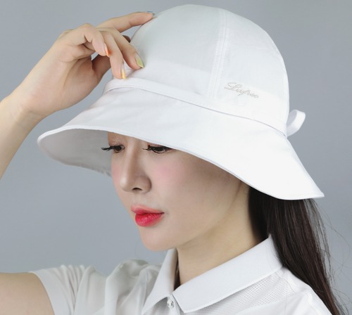 루페오 여성 코튼 리본 버킷햇 등산 여행 캠핑 햇빛 가리개 벙거지 모자 - 상세 이미지 4