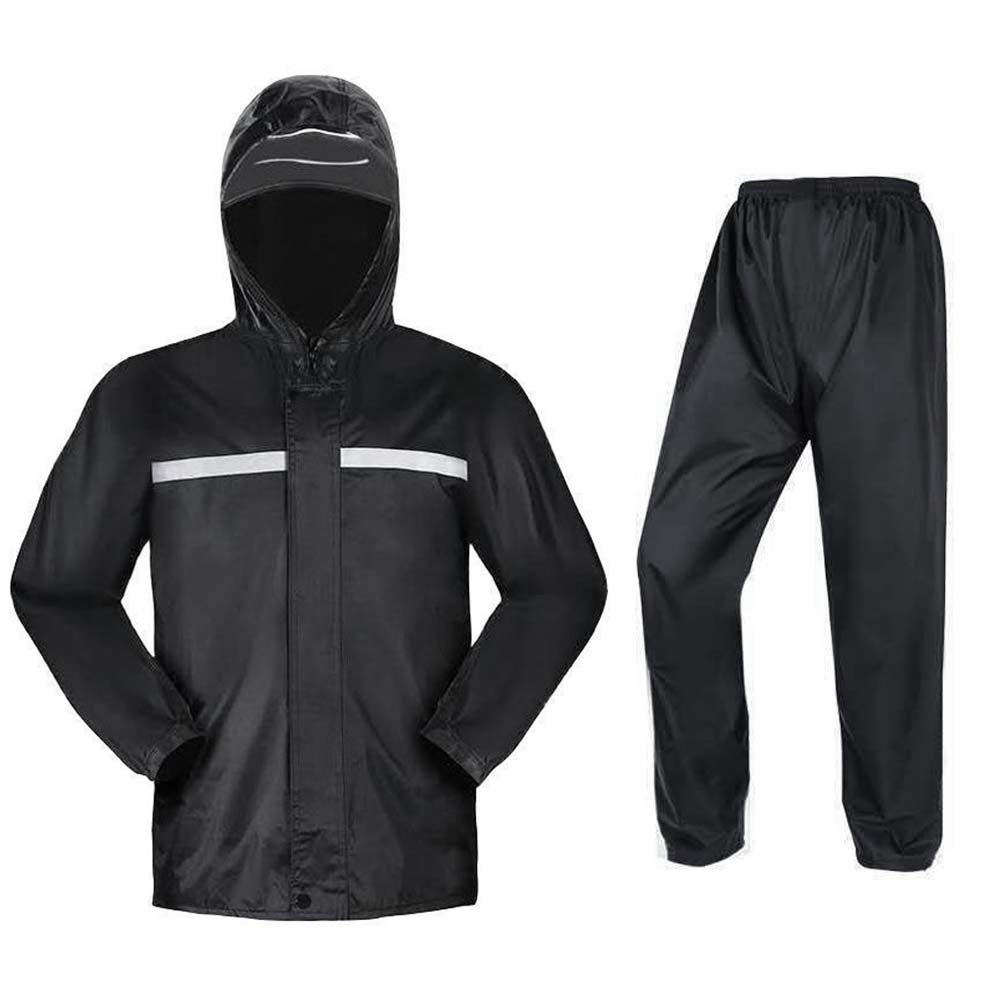 머지샵 남성용 오토바이 우비 상하의 세트, 블랙, 2XL - 상품 이미지