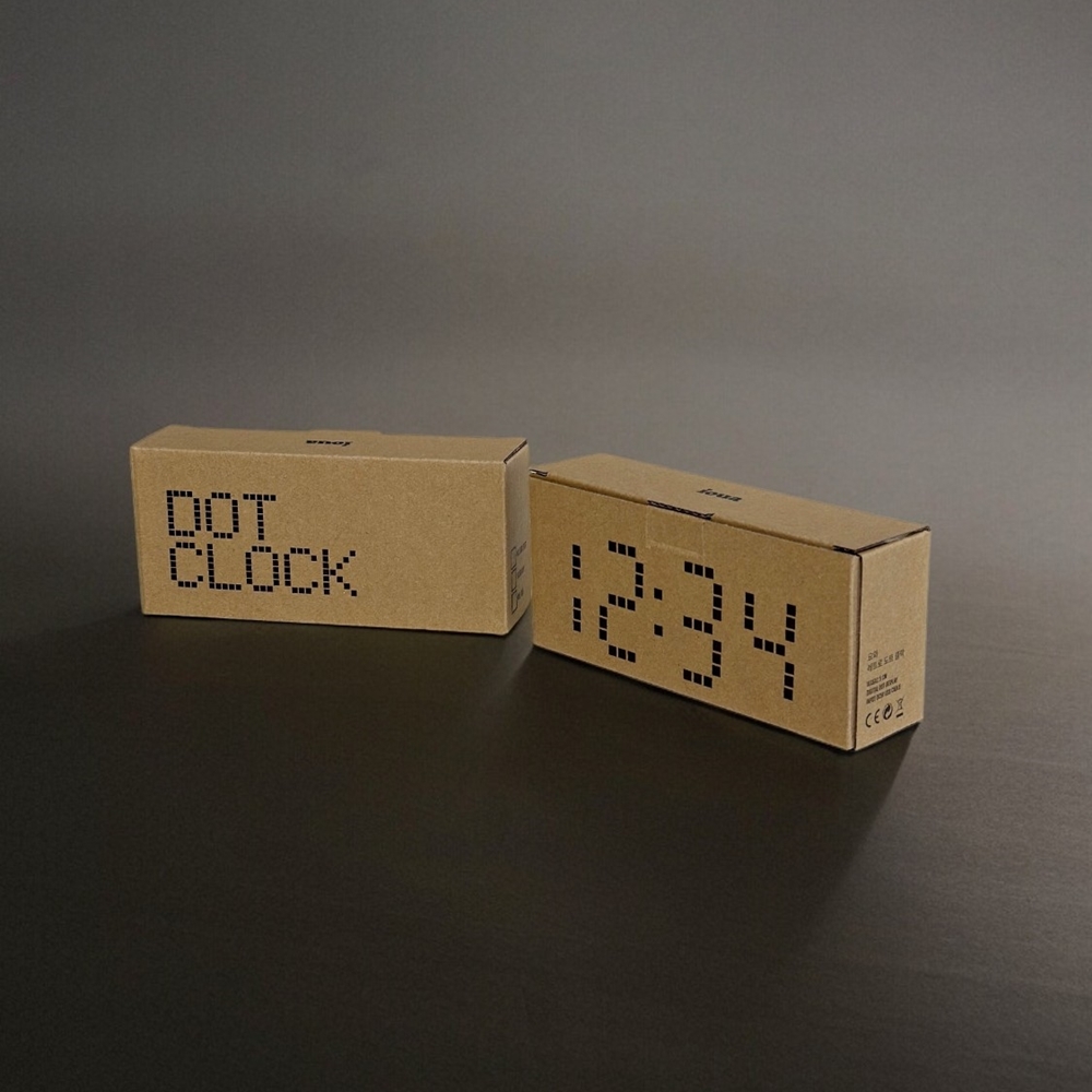 도트클락 레트로 LED 유선 알람 탁상시계 무소음 다기능