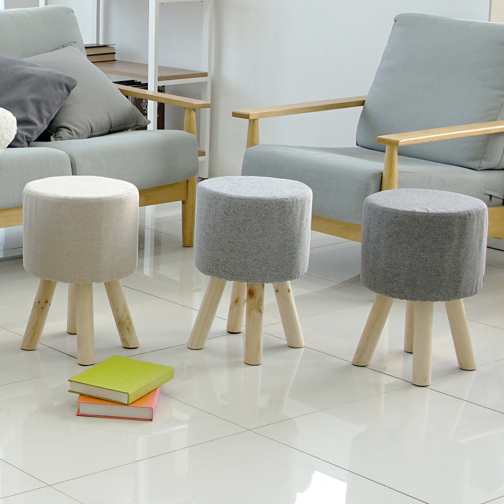 원목 원형 스툴 의자 기본형