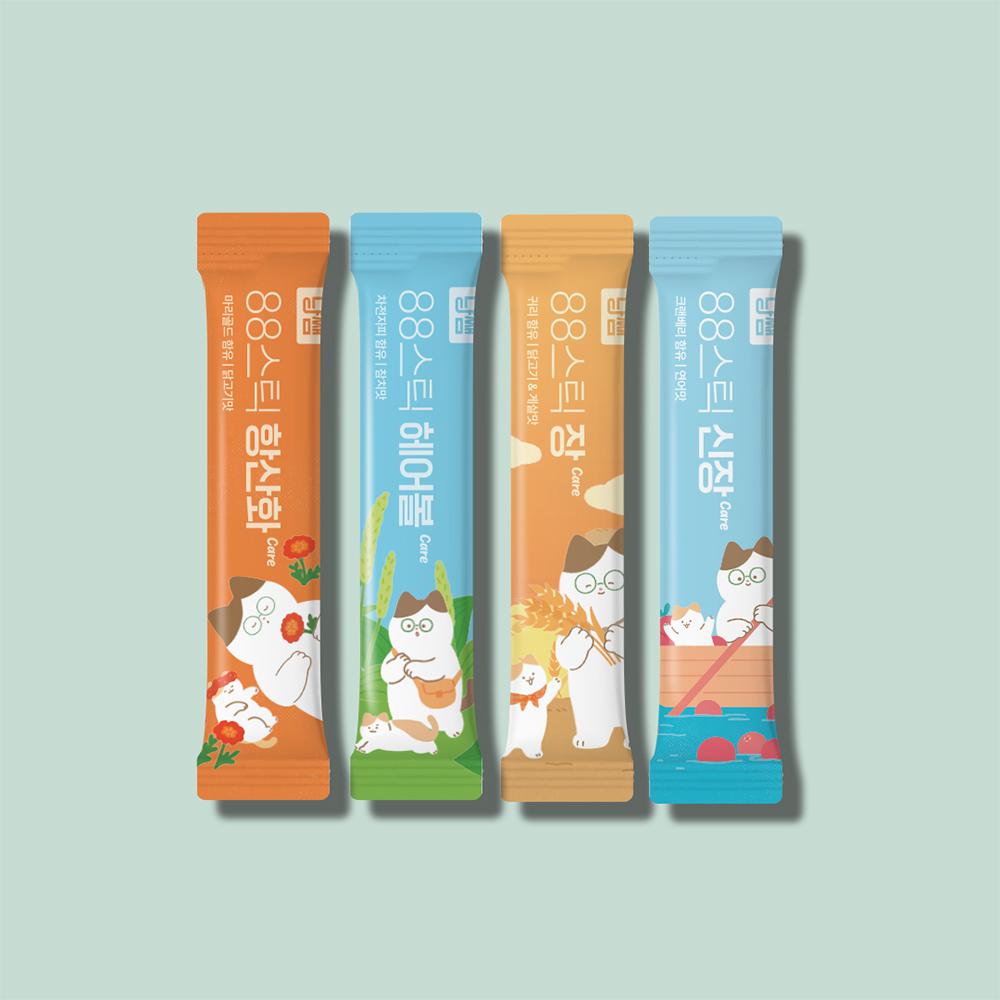 냥쌤 88스틱 스타터팩(8종) 핏펫 고양이 츄르 간식 짜먹는 스틱
