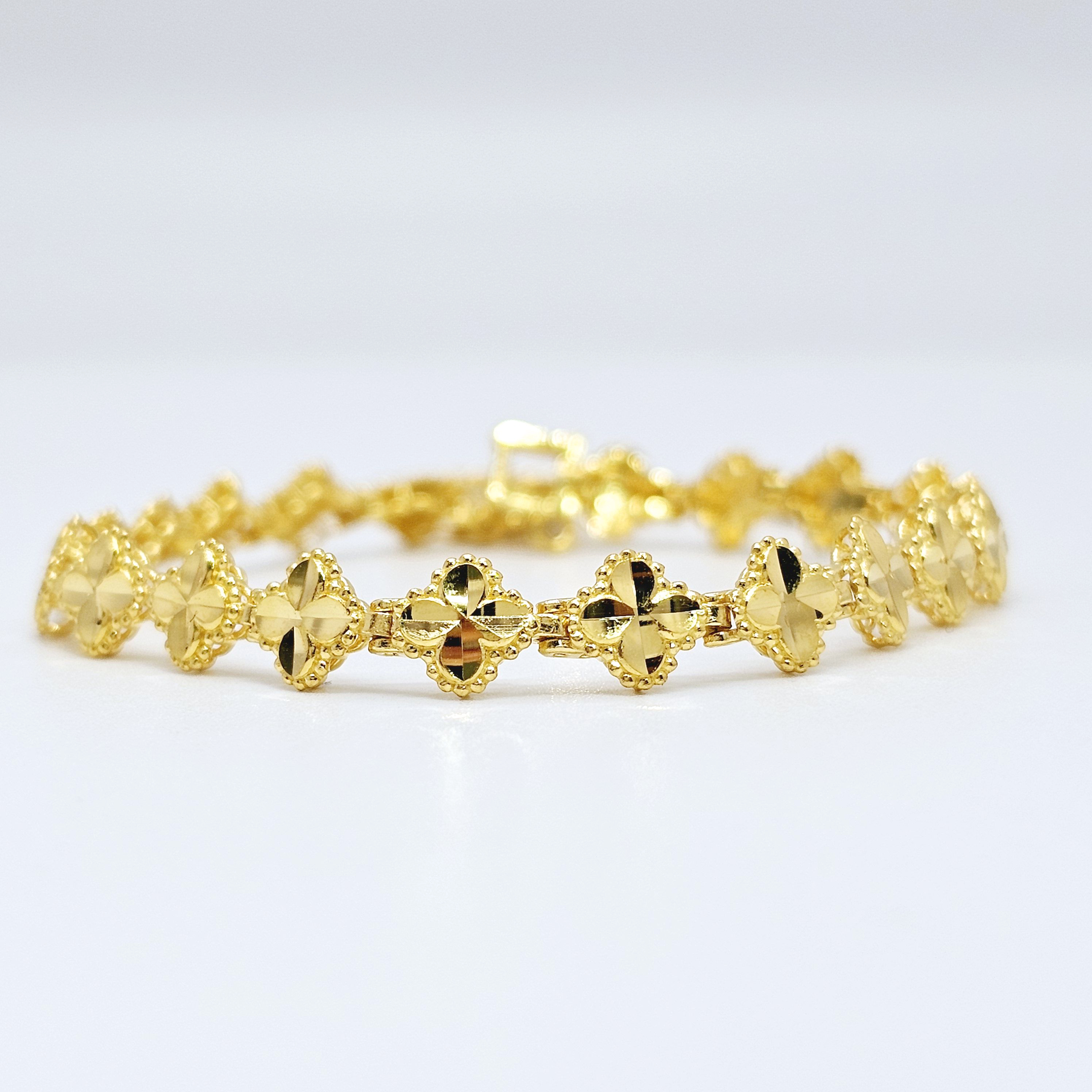 24k 네잎클로버 체인 여자 순금팔찌 - 상세 이미지 2