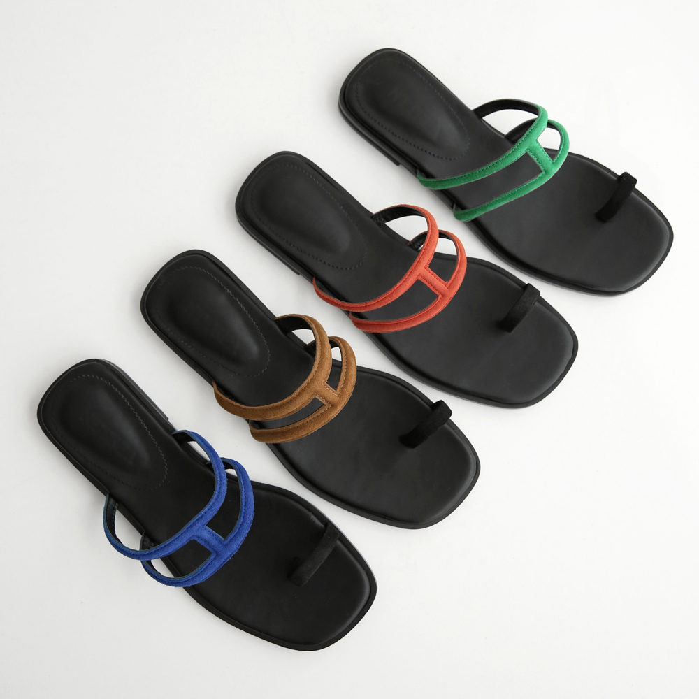 천연소가죽 여성 슬리퍼 발편한 쪼리 여름 스트랩슬리퍼