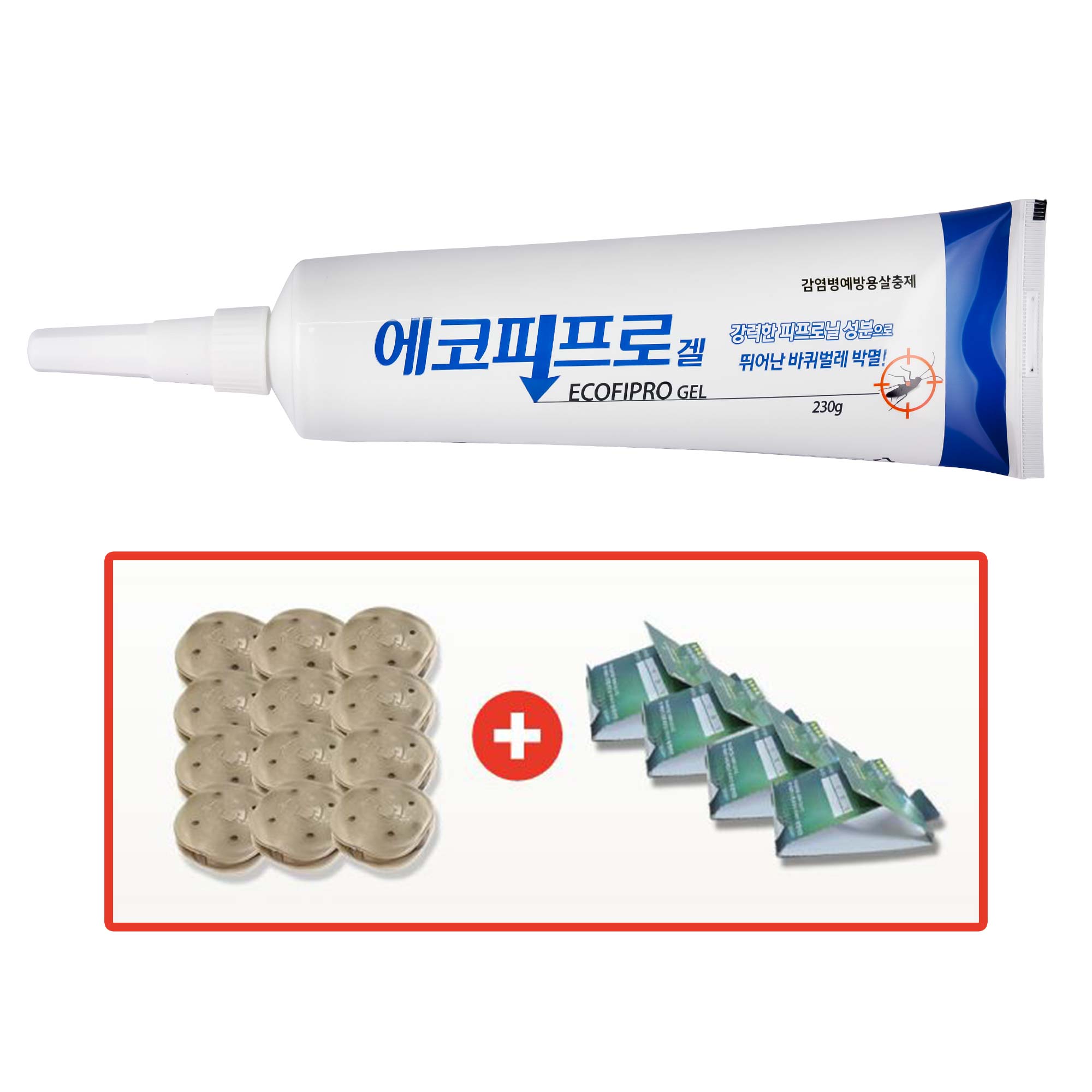 모스헌터 대용량 바퀴벌레약 에코피프로 230g+먹이캡+모니터링트랩