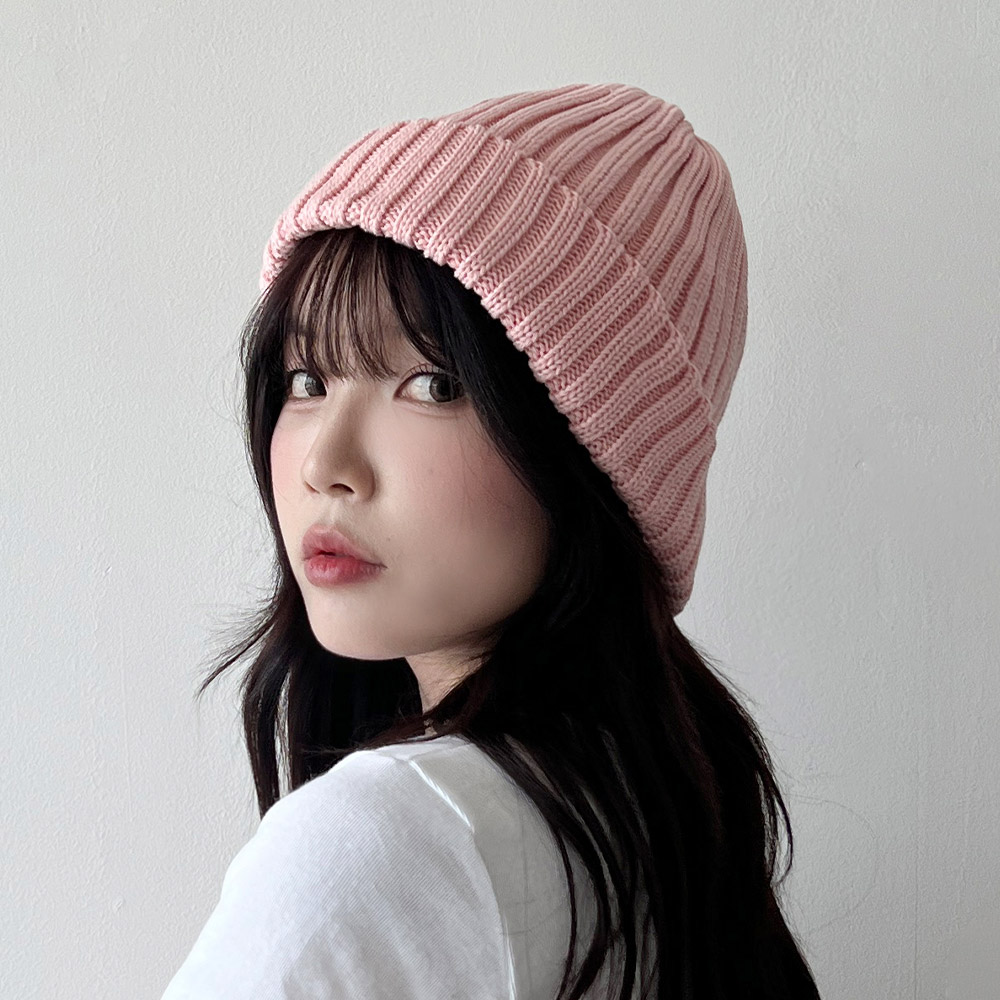 XL 골지 대두 빅사이즈 비니 큰머리 모자 이미지 8