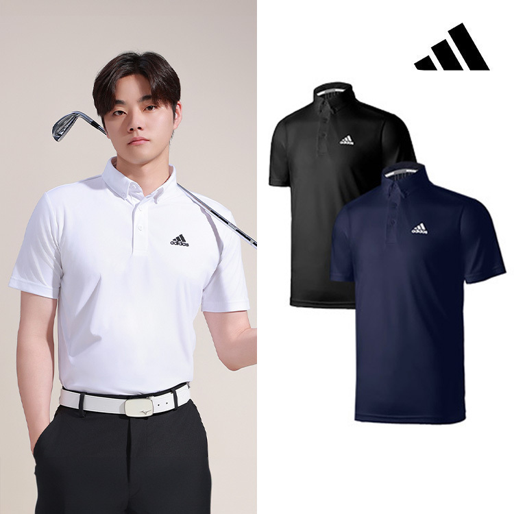 아디다스 골프 스트라이프 여름 남성 반팔 카라티셔츠 남자 골프웨어