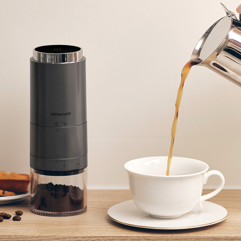 [네이버 단독] 위즈웰 무선 커피그라인더 마치나 휴대용 전동 자동 가정용 기계 메이커