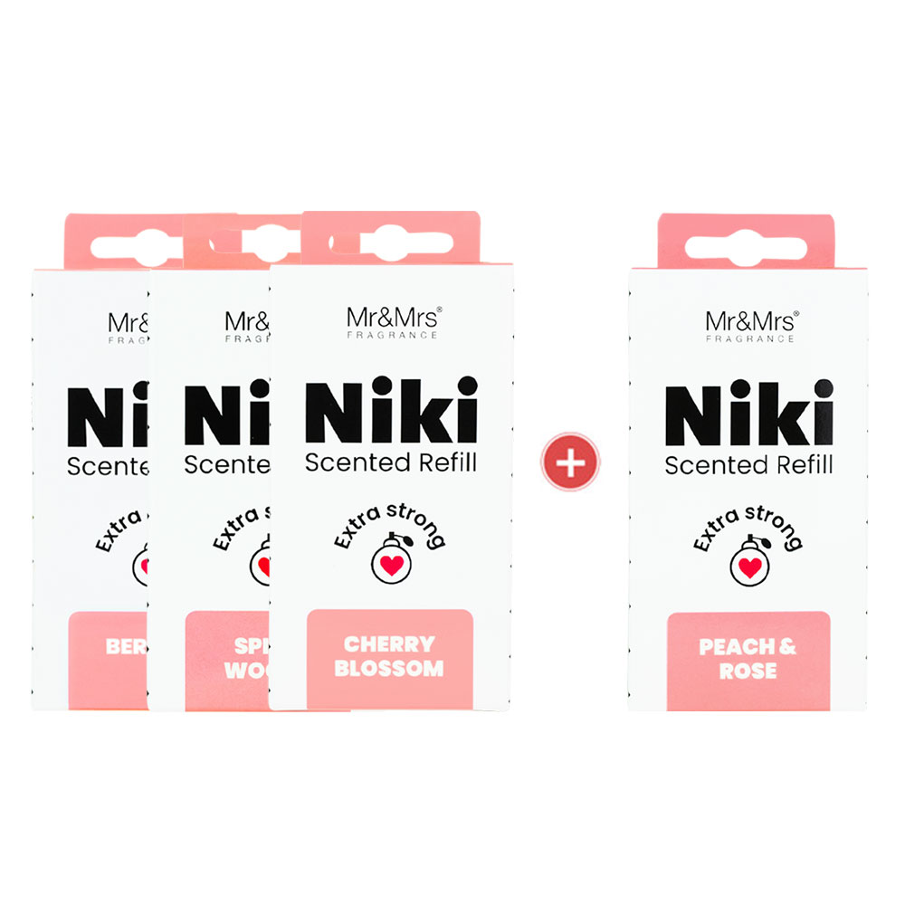 미스터앤미세스 차량용방향제 니키 리필3+1 블랙오키드(한국공식수입원)