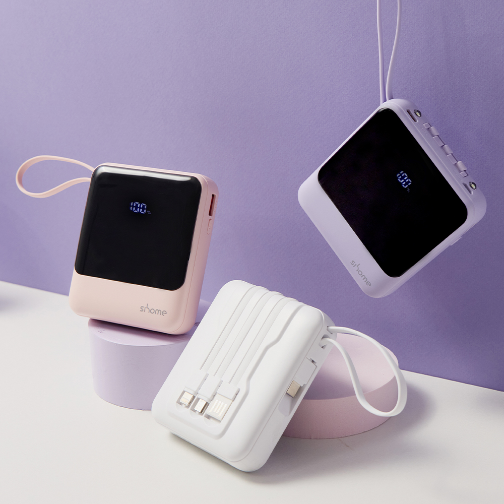 시홈 고속충전 휴대용 미니 일체형 보조배터리 10000mAh