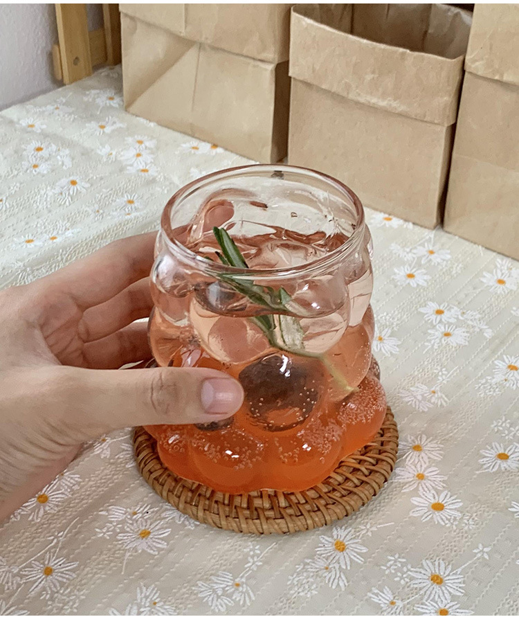 500ml 구름 내열 유리컵 홈카페잔 냉커피잔 커피숍컵 물컵 - 상세 이미지 4