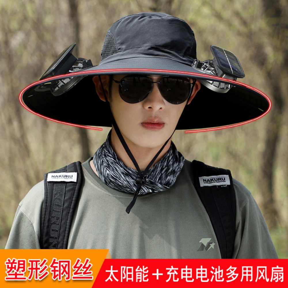 모자선풍기 차양모 충전 캠핑 USB 여름 태양광 선풍기모자 자외선차단 야외 휴대용 - 상세 이미지 3