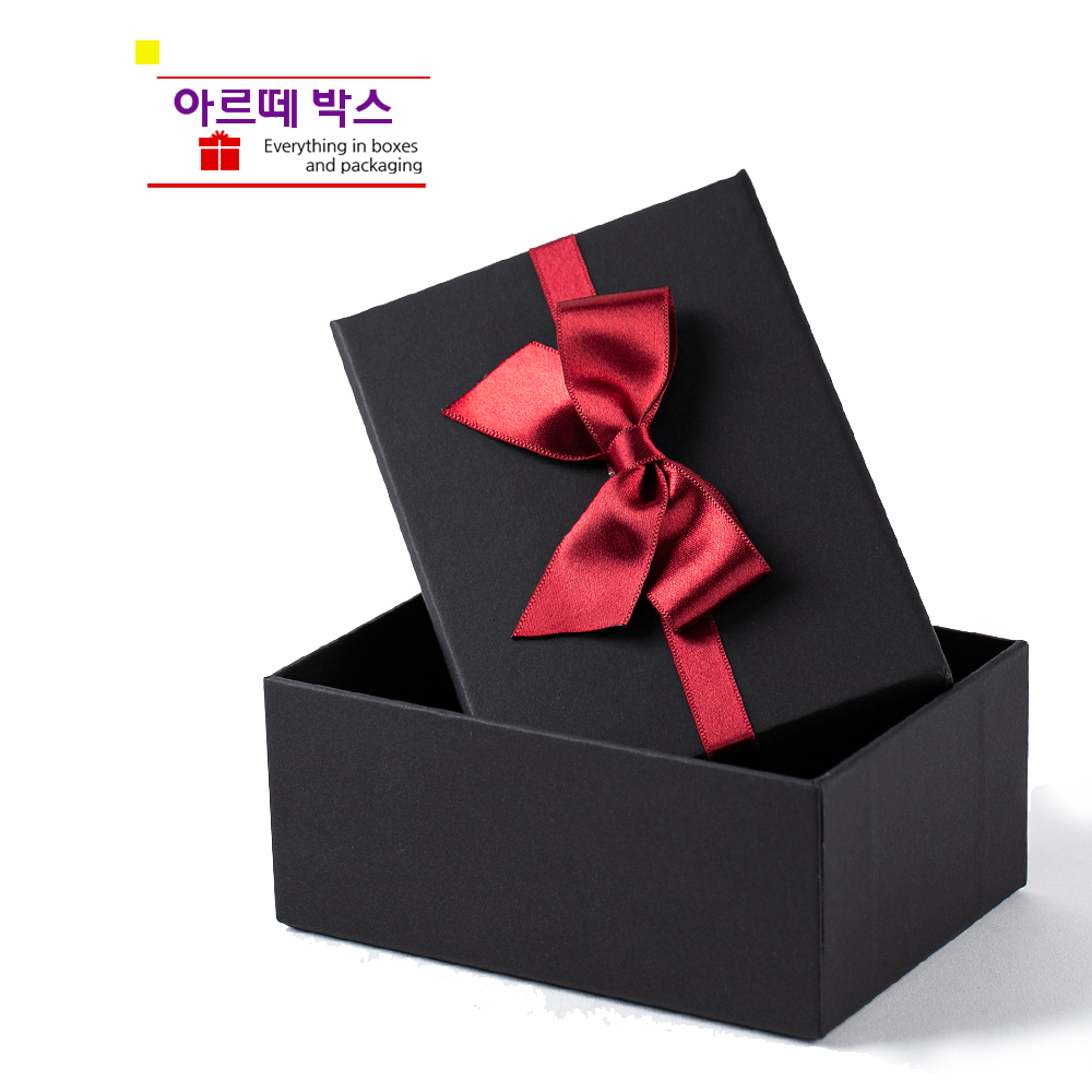 R1 고급 핸드메이드 레드리본 블랙상자 싸바리상자 예쁜 답례품포장박스 패키지상자 - 상품 이미지