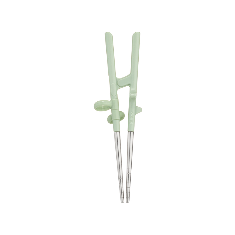 에디슨 2단계 오른손 옐로우 스텐 젓가락 스테인리스 유아 어린이 교정젓가락