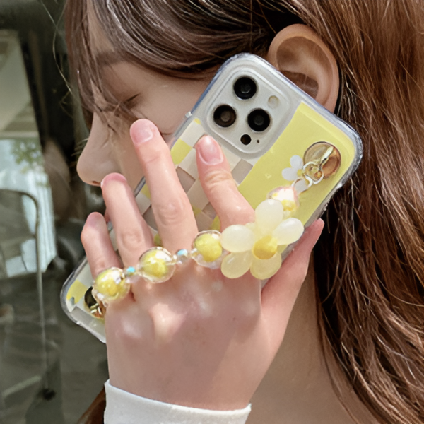 [TC] 트라이코지 클리어 에어쿠션 젤하드케이스[플라워하프+체인 스트랩]