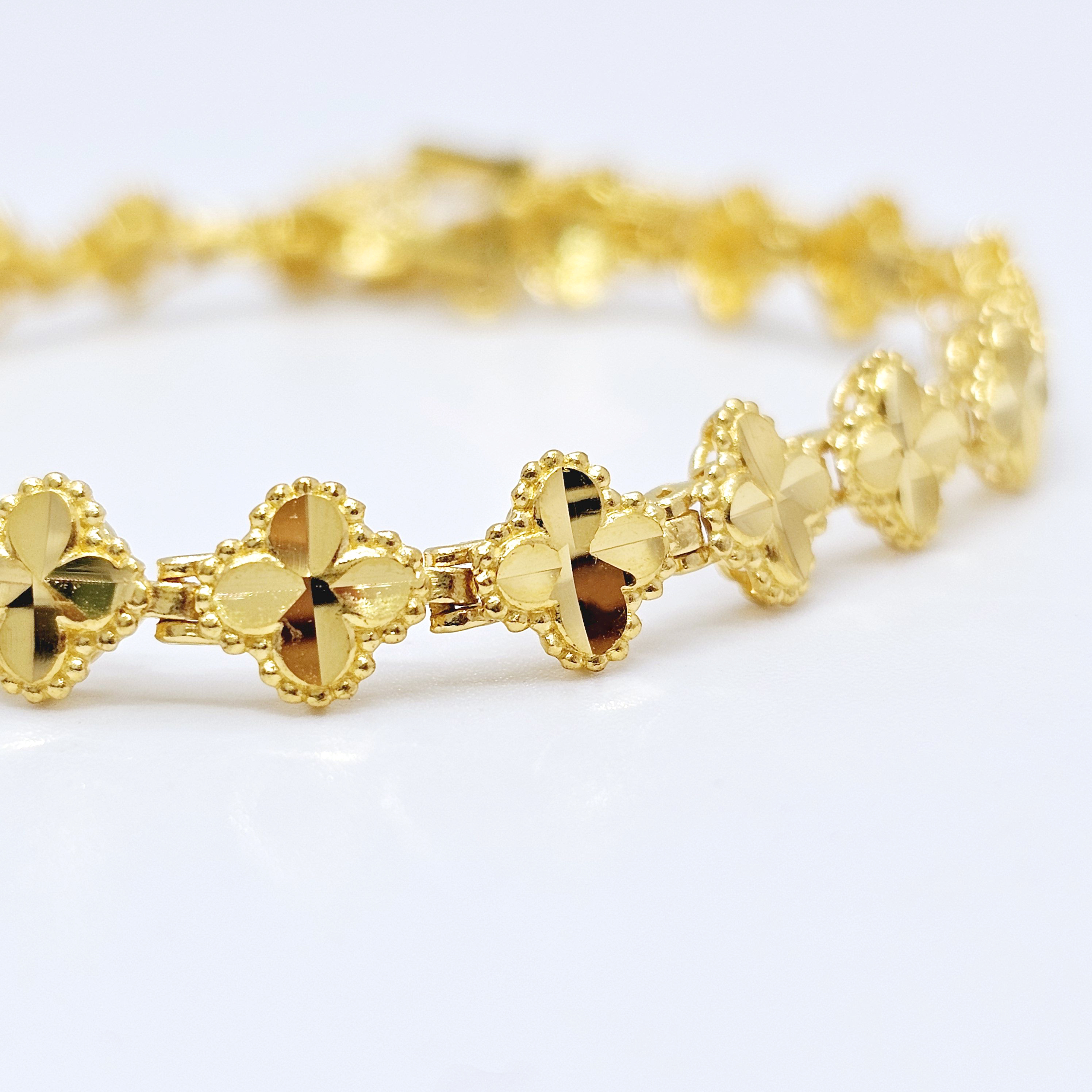 24k 네잎클로버 체인 여자 순금팔찌 - 상세 이미지 3